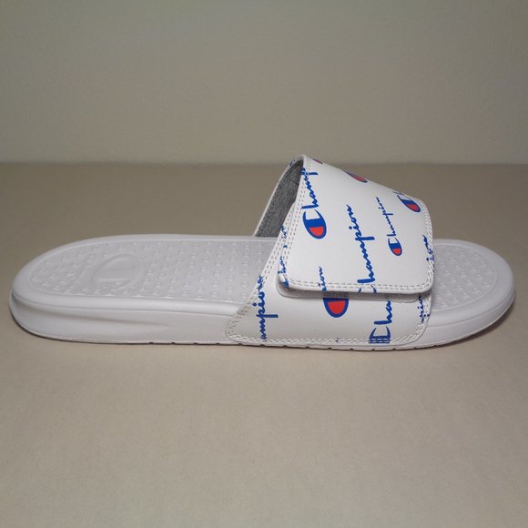 Champion Size 12 M LOGO SLIDE White Sandals New Men\'s Shoes